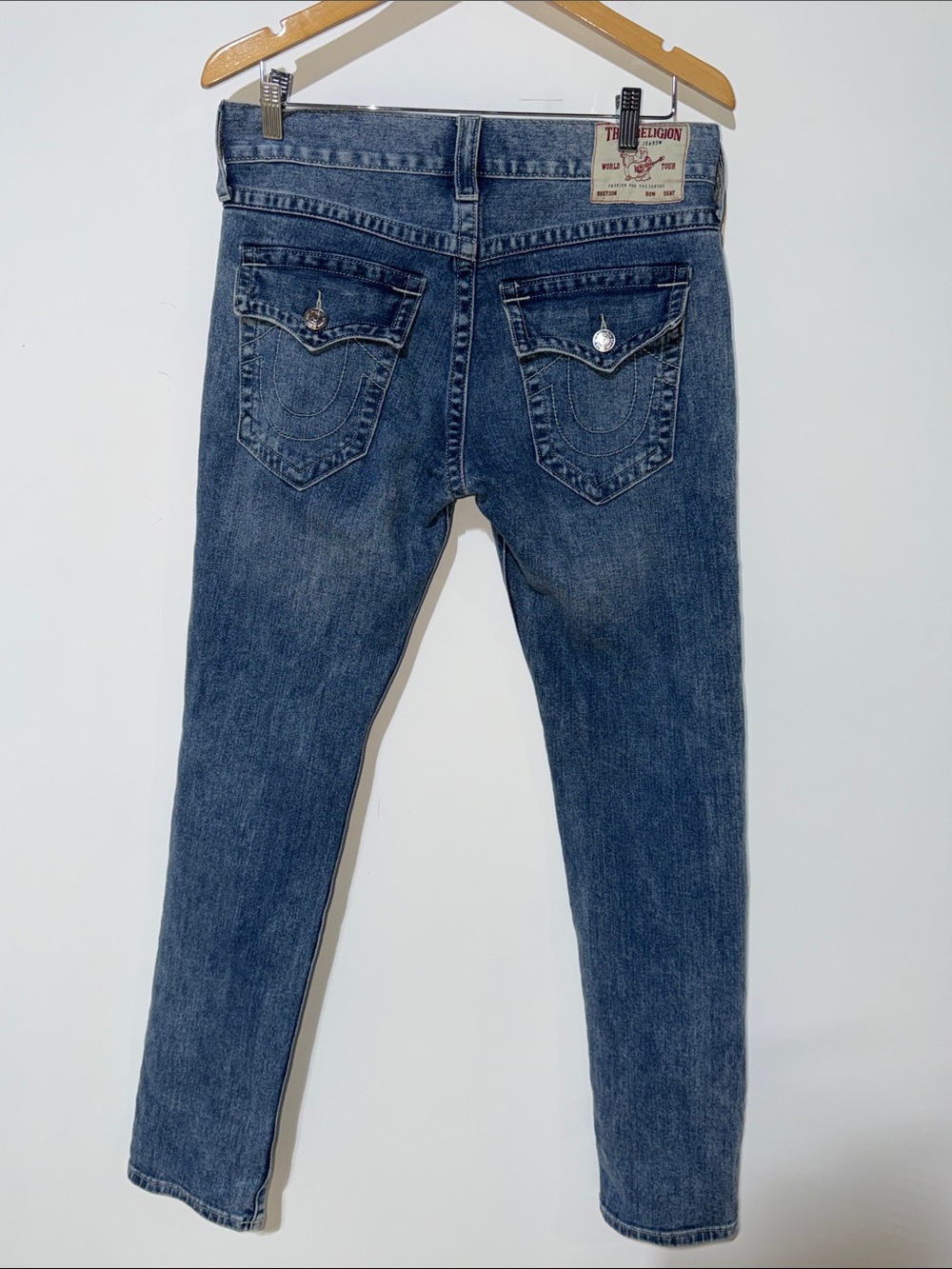 True Religion Rocco relaxed skinny Men's Dark Blue Jeans with Signature pocket